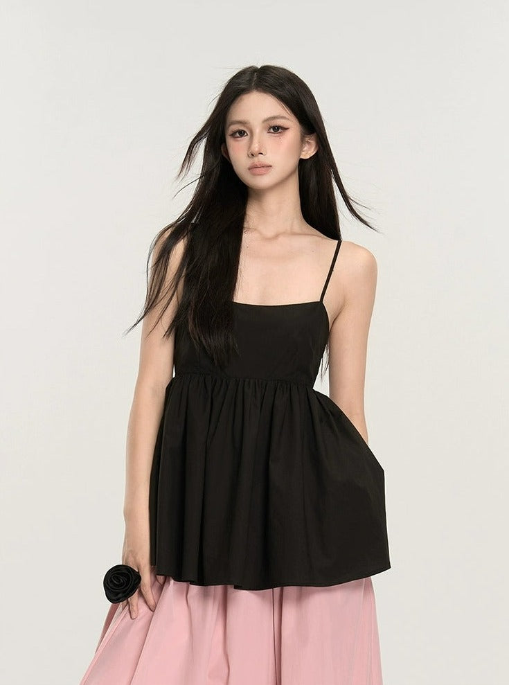 Sleeveless Peplum Bubble Camisole Top