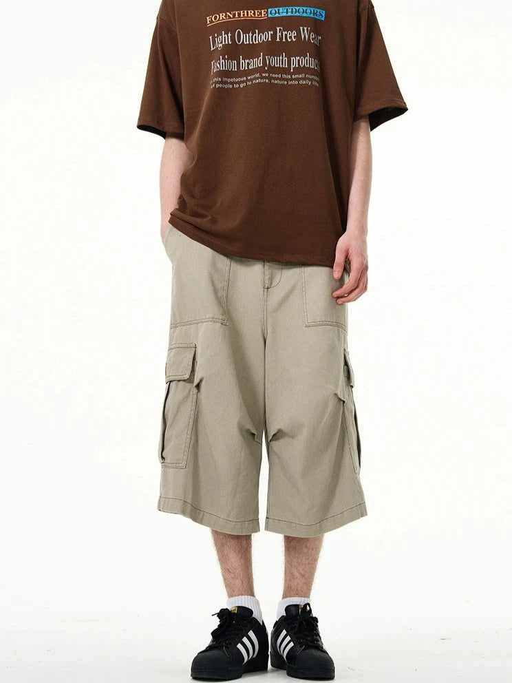 Cargo Pocket Knee-Length Capri Shorts