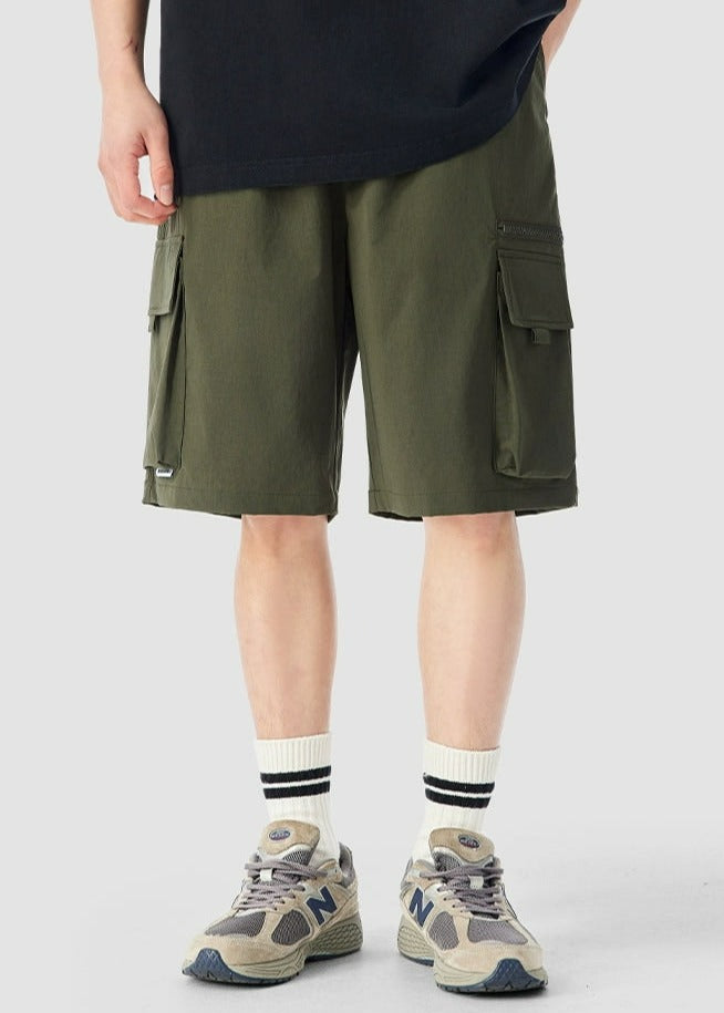 Cargo Utility Shorts with Zippered Pocket