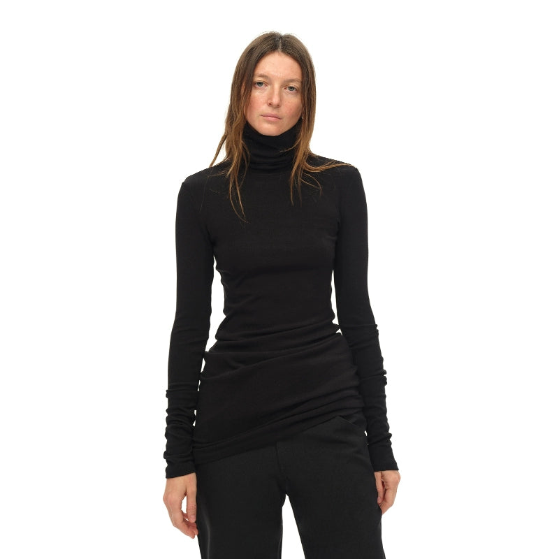 Slim Turtleneck Long Knit Lightweight Sweater