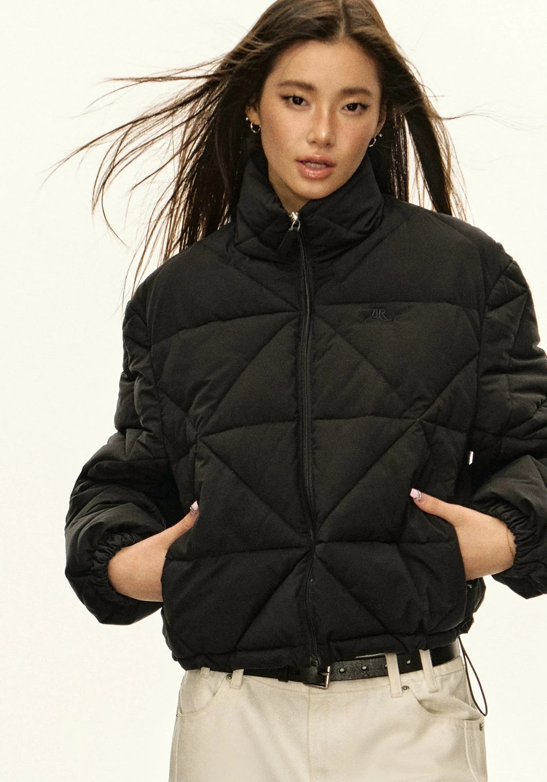 Quilted Puffer Jacket with Elastic Cuffs