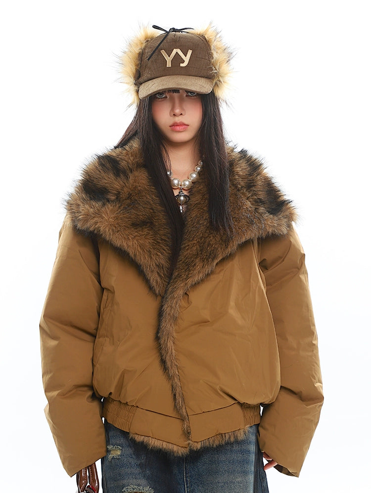 Faux Fur Lined Oversized Puffer Jacket