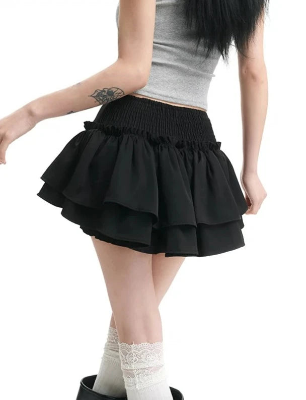 Waistband Layered Ruffle Mini Tutu Skirt