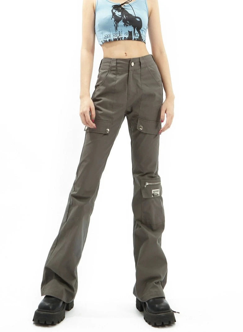 Utility Cargo Pocket Straight-Leg Trousers