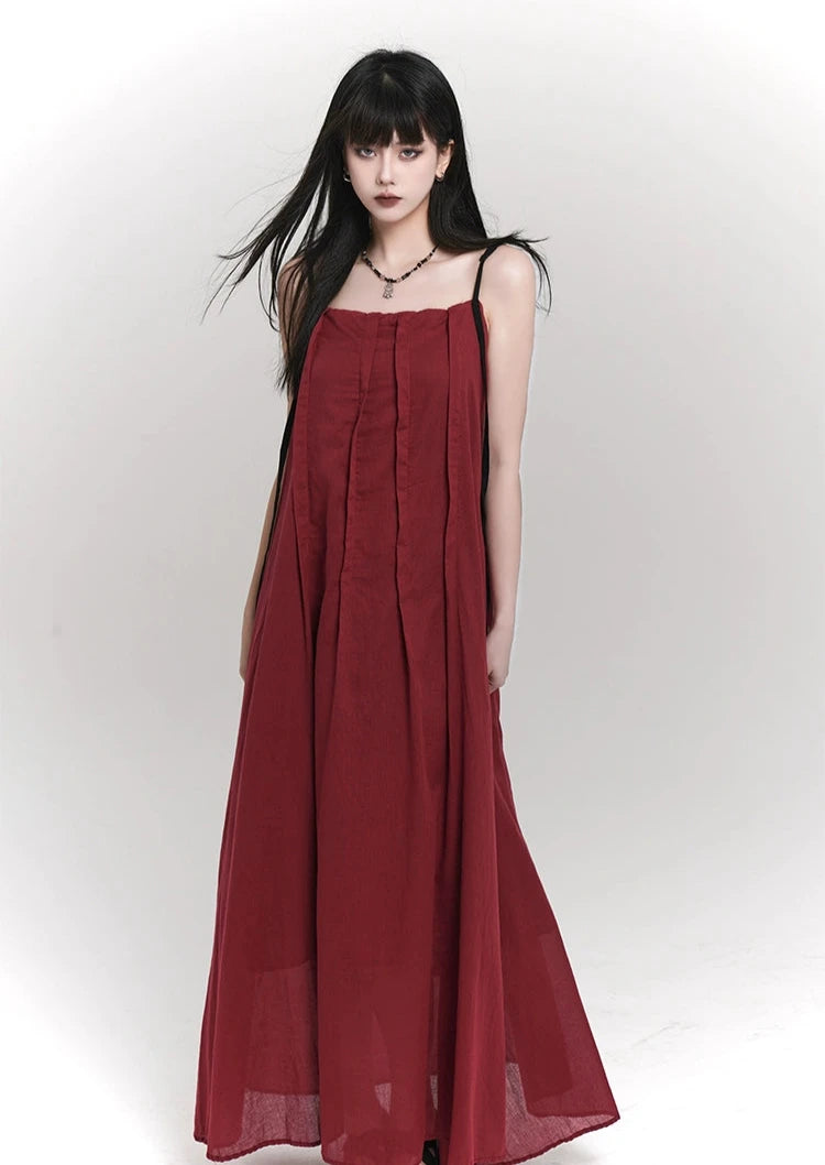 Spaghetti Strap Asymmetrical Hem Maxi Dress