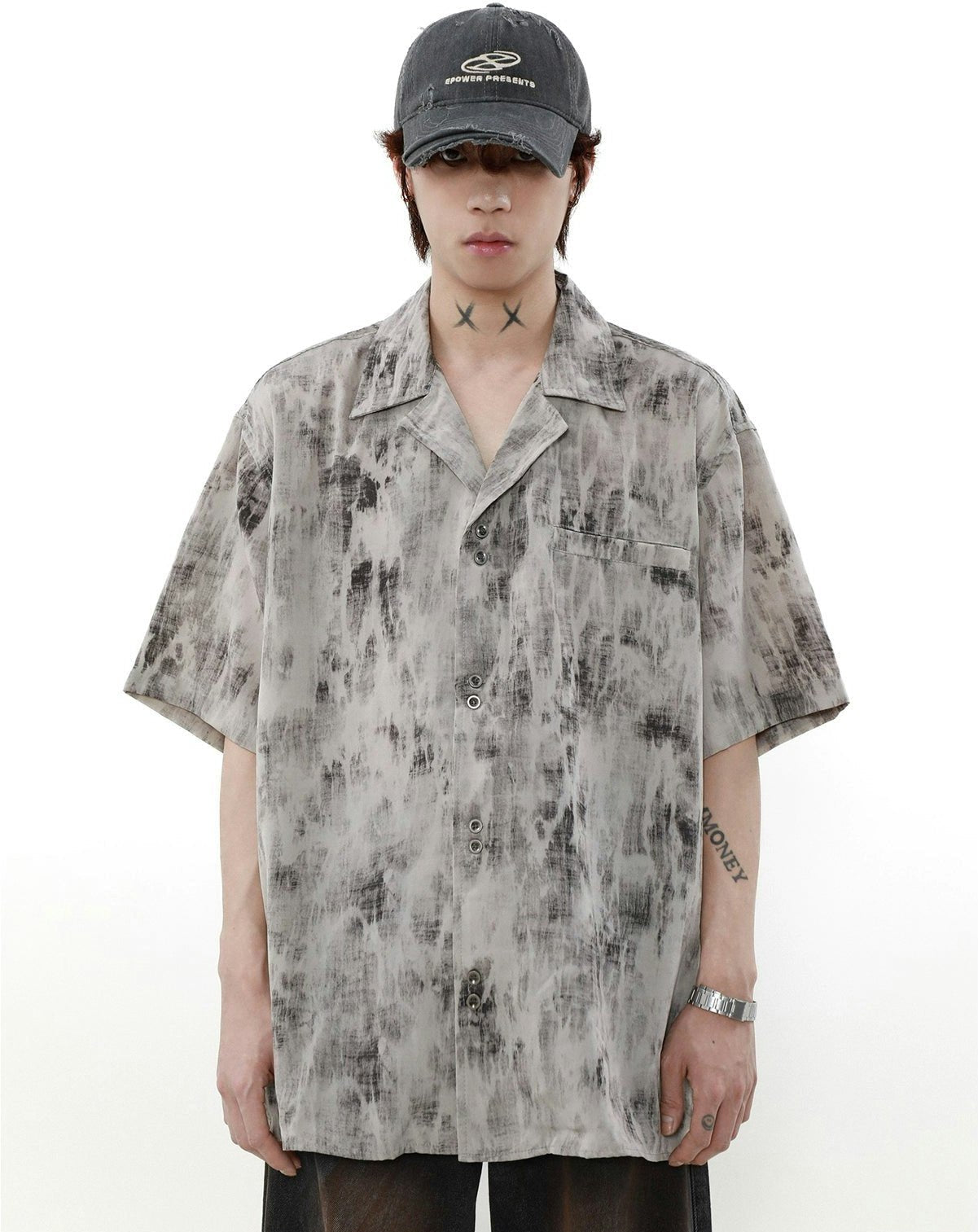 Vintage Washed Oversized Button-Up Shirt