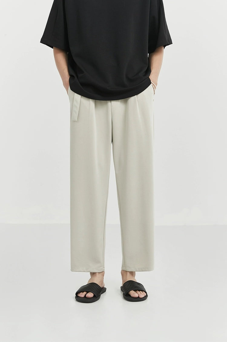 Wide Leg High Waist Single-Pleat Trousers