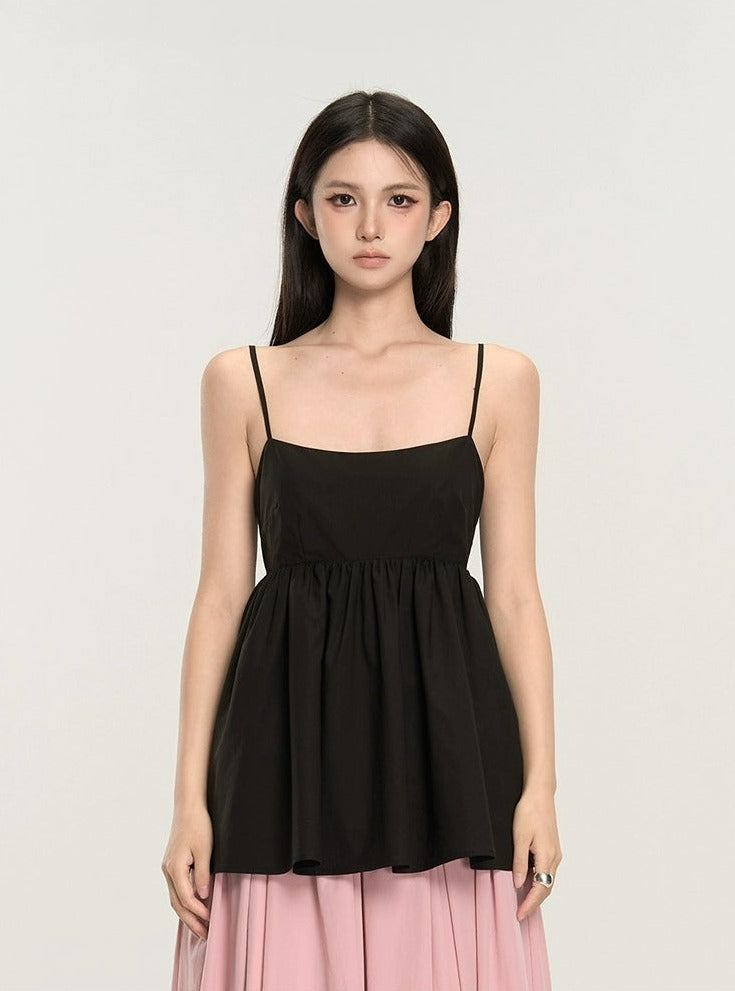 Sleeveless Peplum Bubble Camisole Top