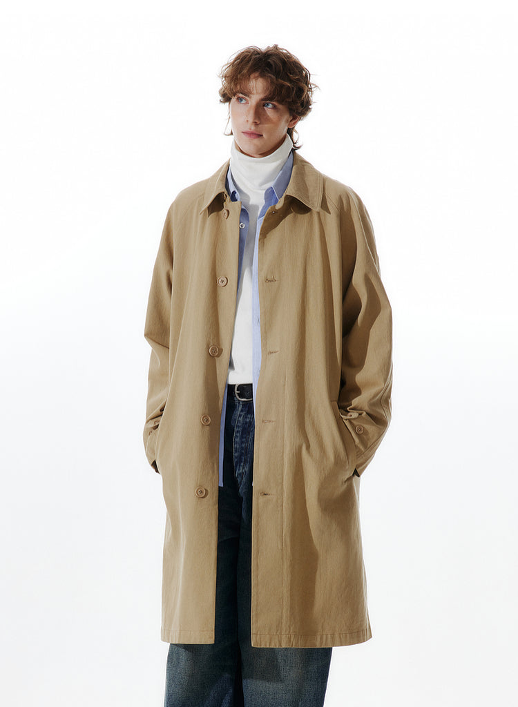 Slim Trench Single Breasted Coat with Pockets