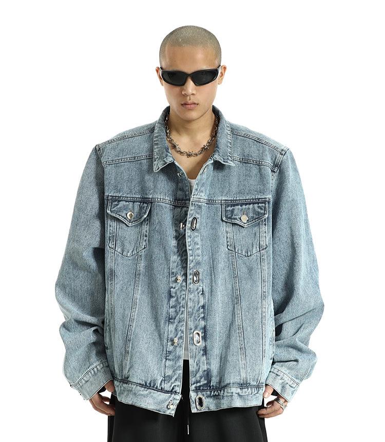 Oversized Wide-Fit Denim Trucker Jacket