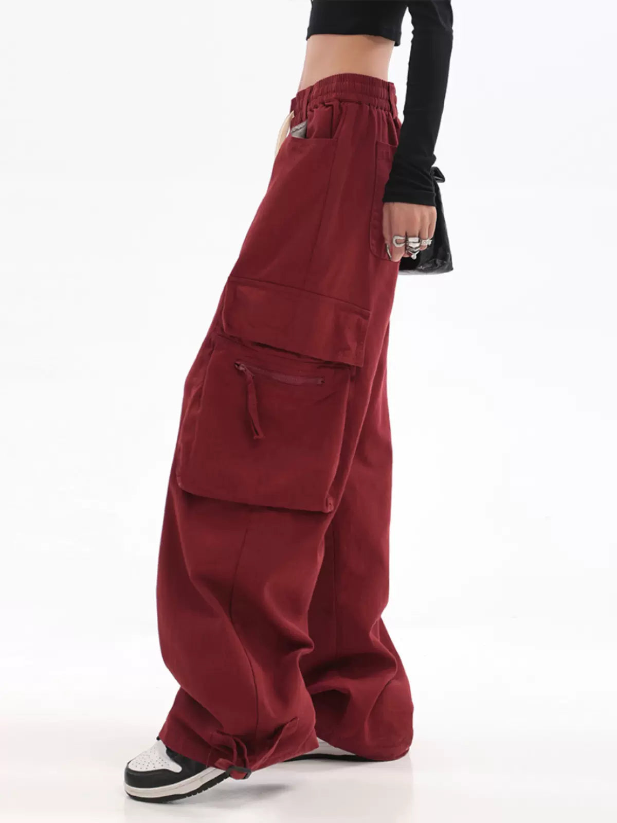 Wide Leg Double Side Pocket Pants