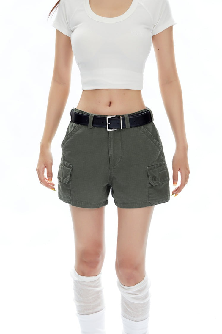 Slim Cargo Utility Shorts with Pockets