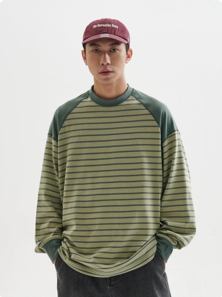 Striped Crew Neck Long Sleeve Shirt