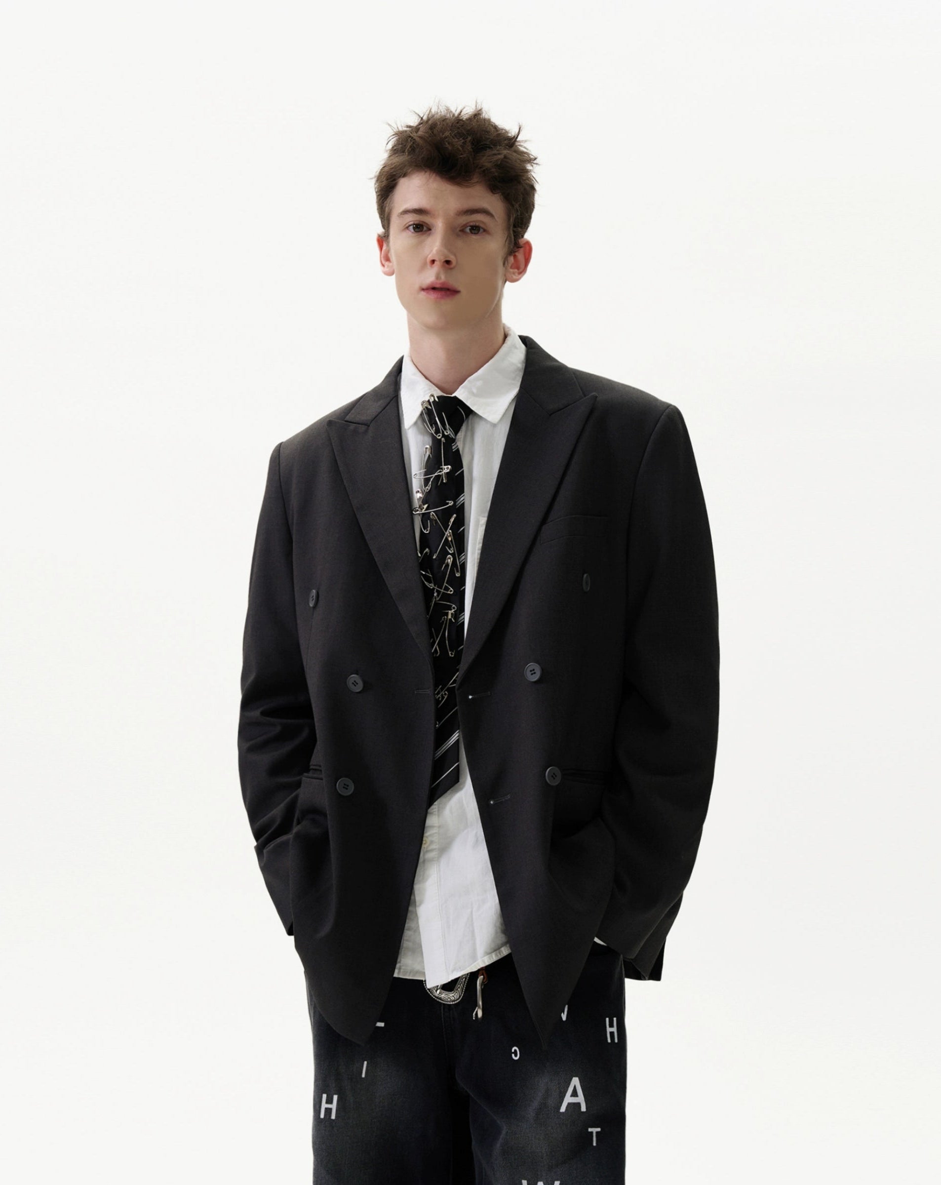 Oversized Classic Double-Breasted Blazer Suit