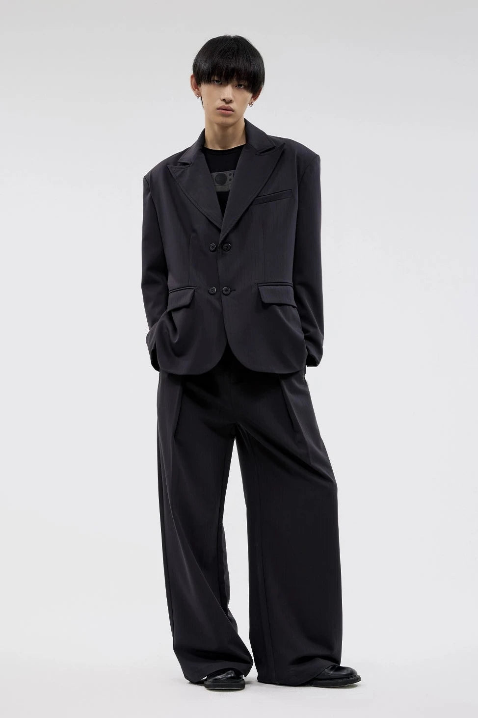 Boxy Wide-Fit Single Breasted Blazer Suit