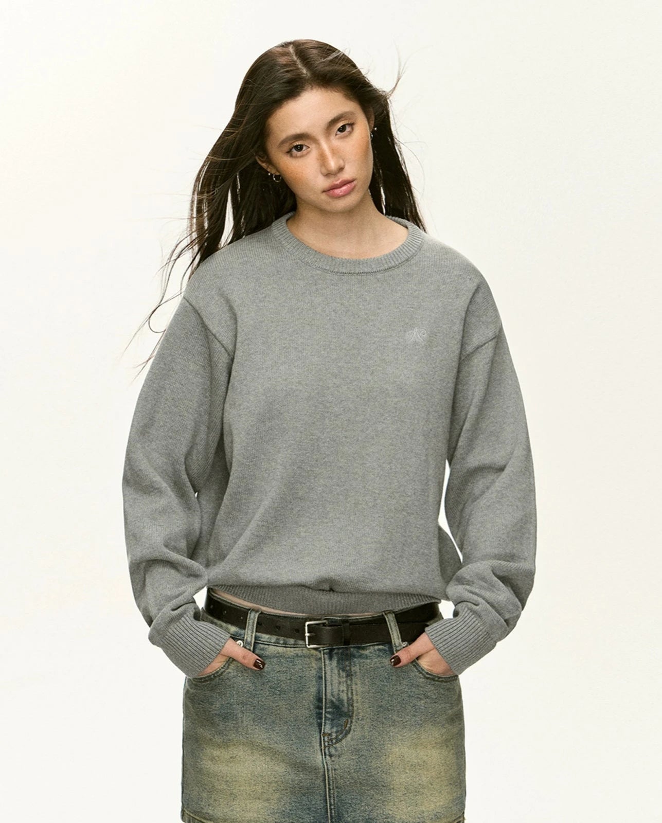 Oversized Crew Neck Lightweight Sweater