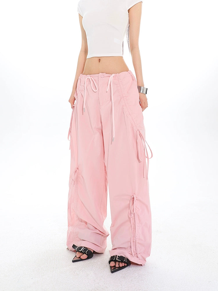 Cargo Drawstring Jogger Pants with Pockets