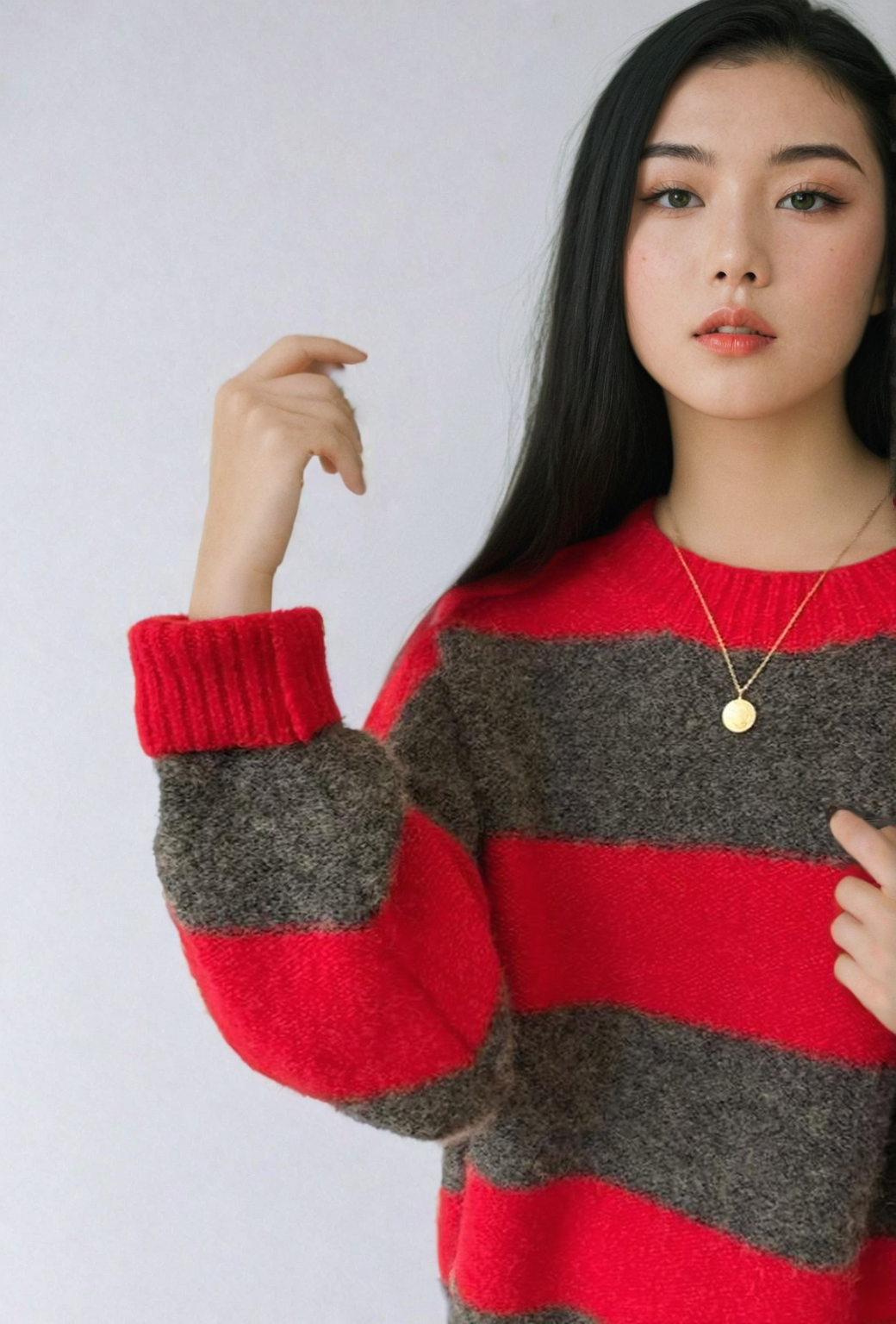 Drop Shoulder Striped Lightweight Sweater - nightcity clothing