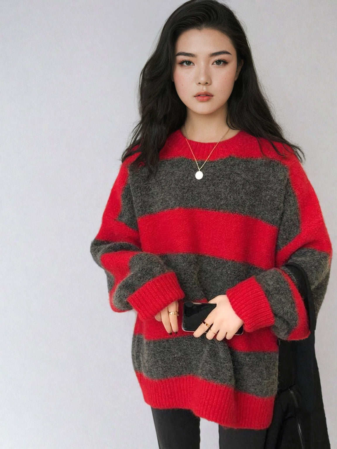 Drop Shoulder Striped Lightweight Sweater - nightcity clothing