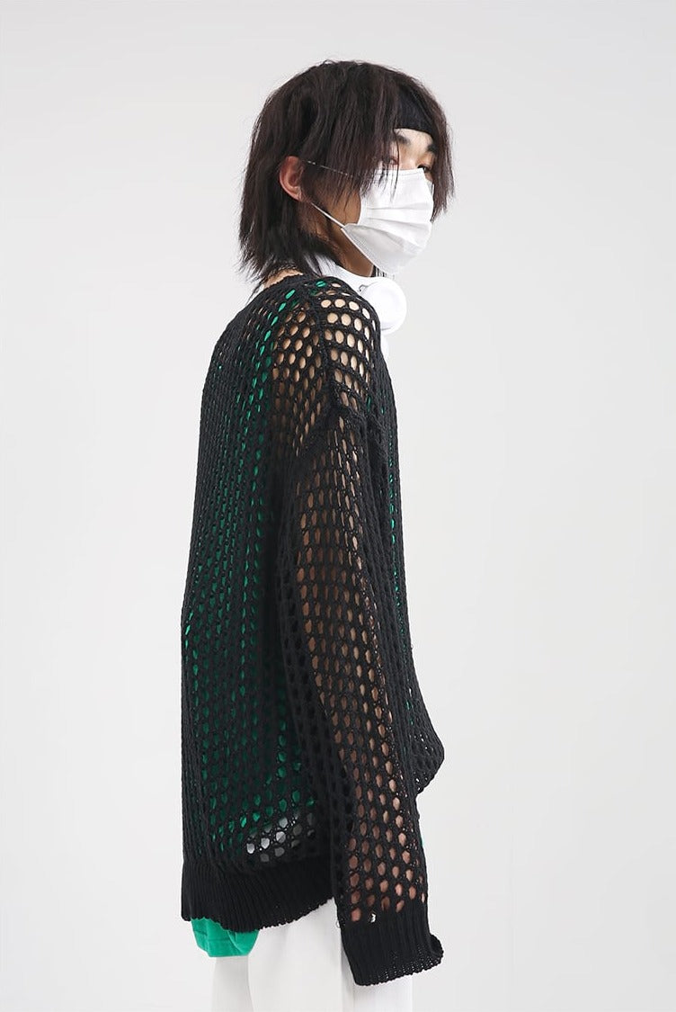 Mesh Knit Sweater - nightcity clothing