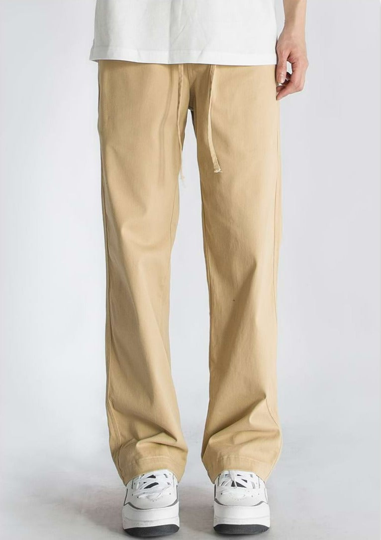 Elastic Waist Straight Fit Pants