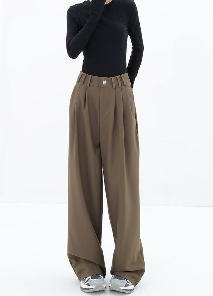 Wide Leg Multi-Pleated Pants - nightcity clothing