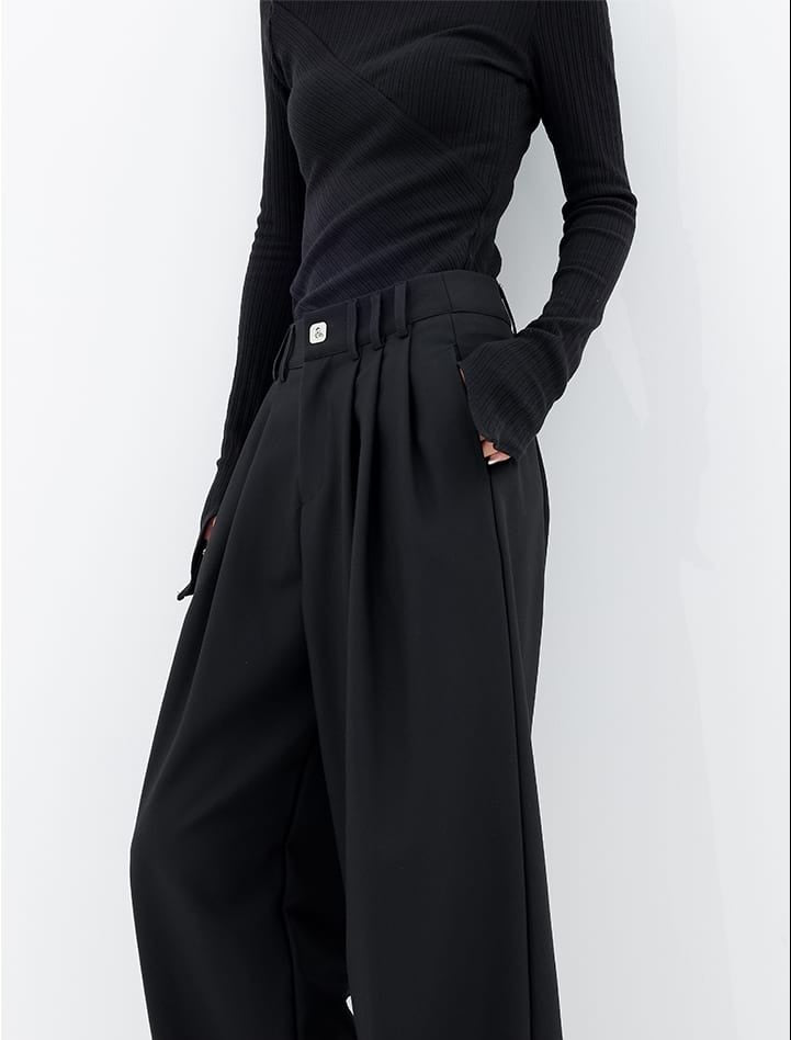 Wide Leg Multi-Pleated Pants - nightcity clothing