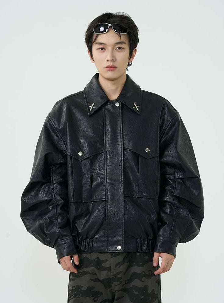 Slim Faux Leather Zip Jacket