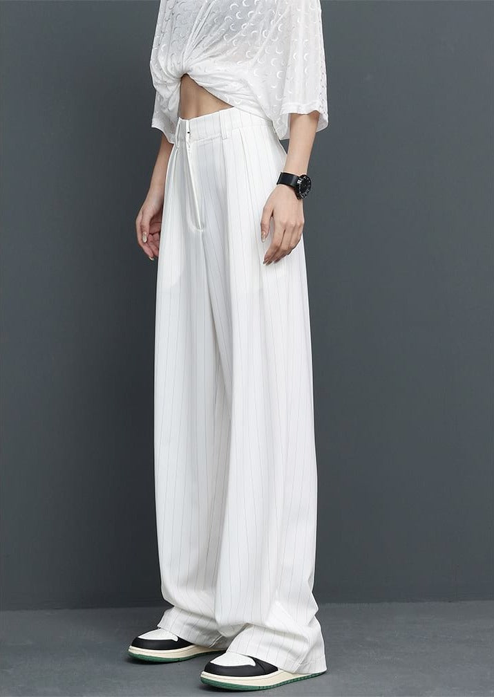 Wide Leg Pinstripe Pants - nightcity clothing