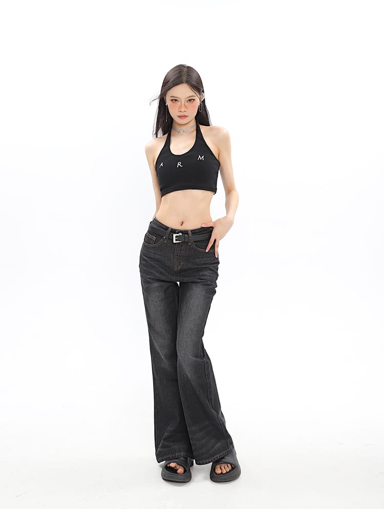 Faded Slim Flared Jeans - nightcity clothing