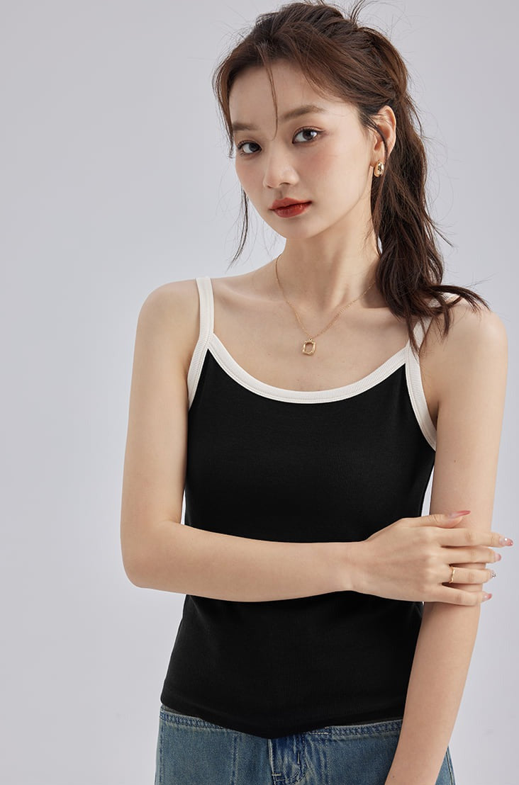 Contrast Strap Tank Top