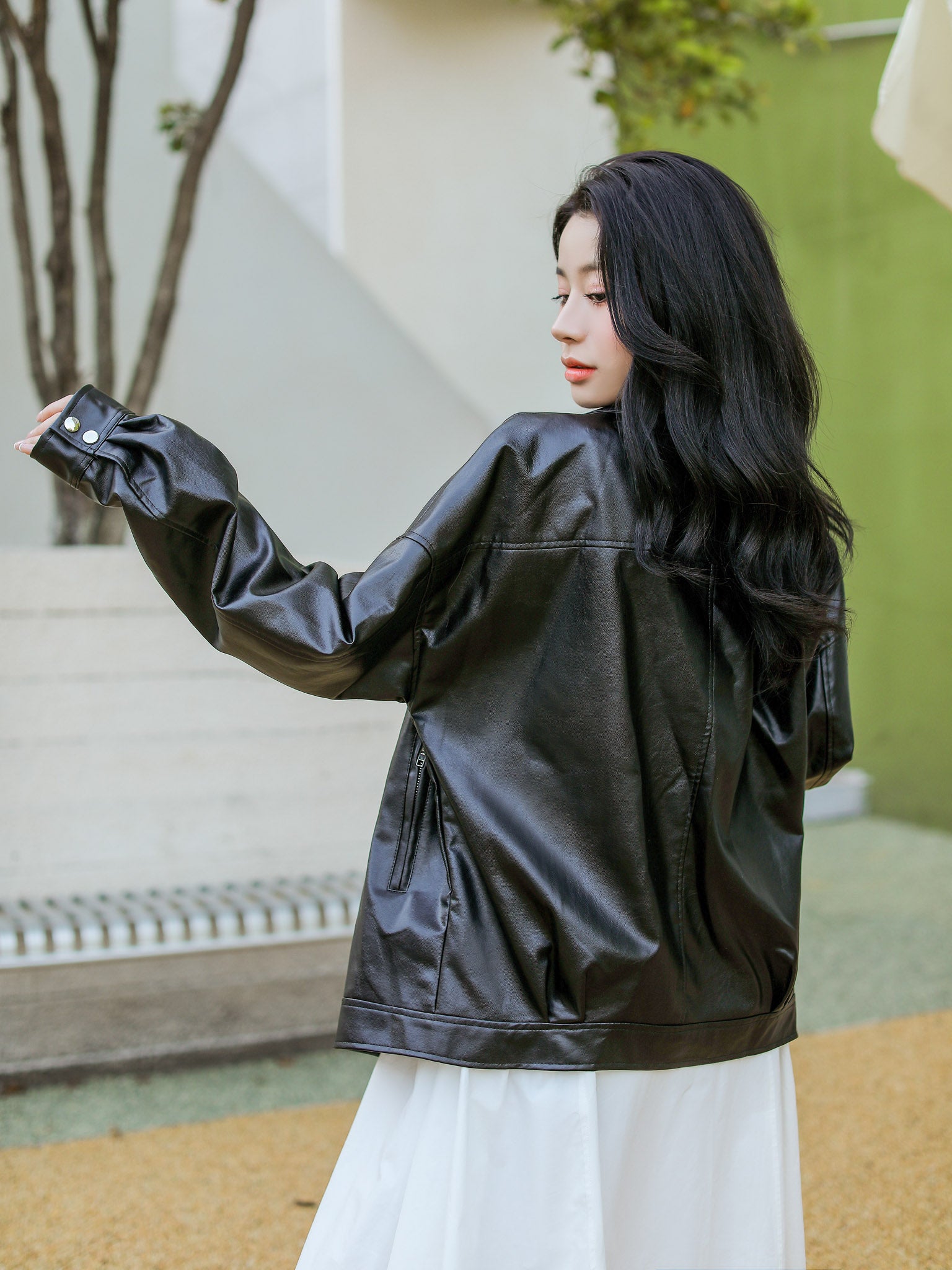 Faux Leather Biker Jacket - nightcity clothing