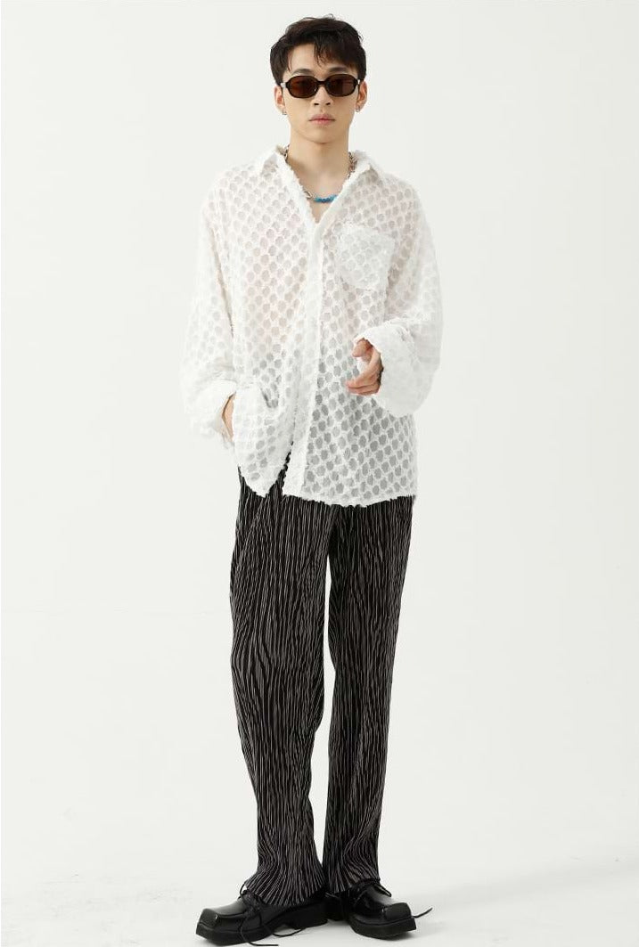 Checker Sheer Translucent Shirt - nightcity clothing