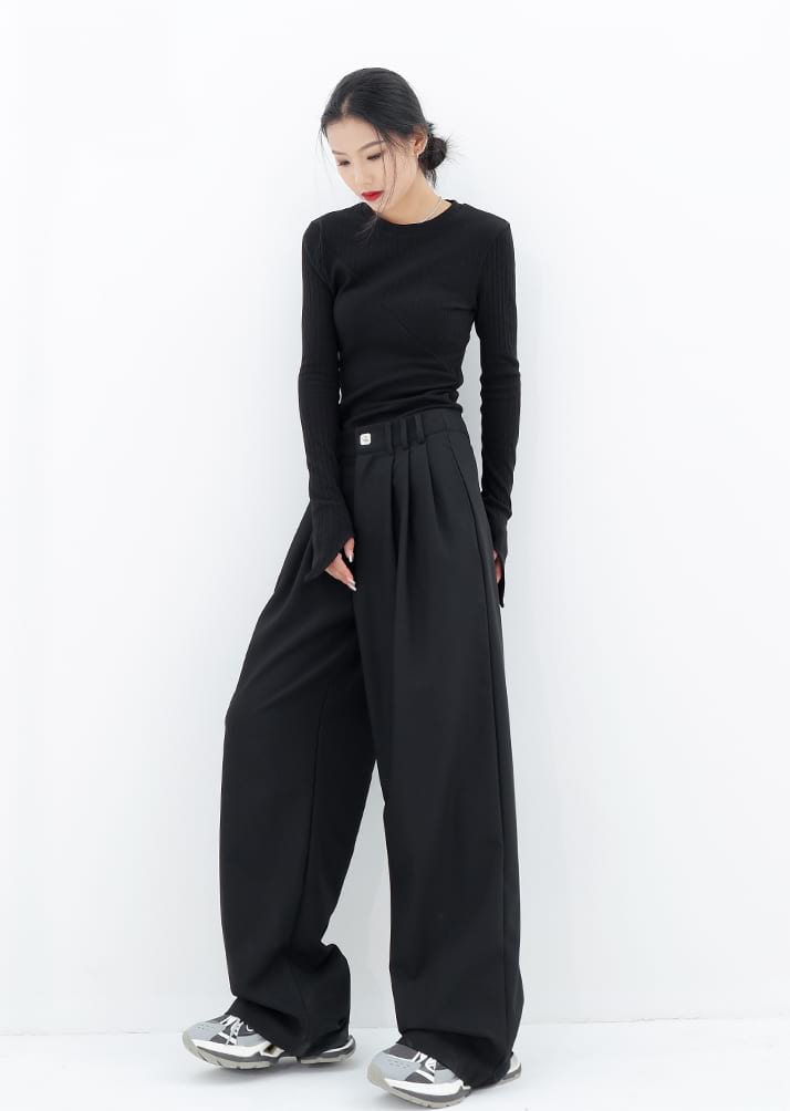 Wide Leg Multi-Pleated Pants - nightcity clothing