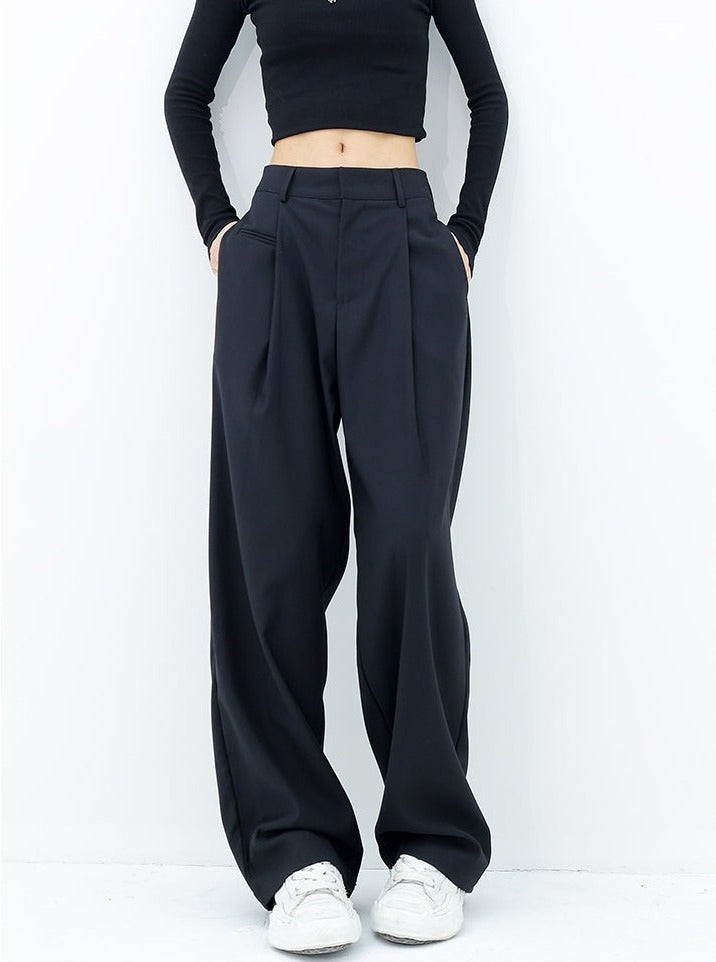 Pleated Straight Fit Pants - nightcity clothing