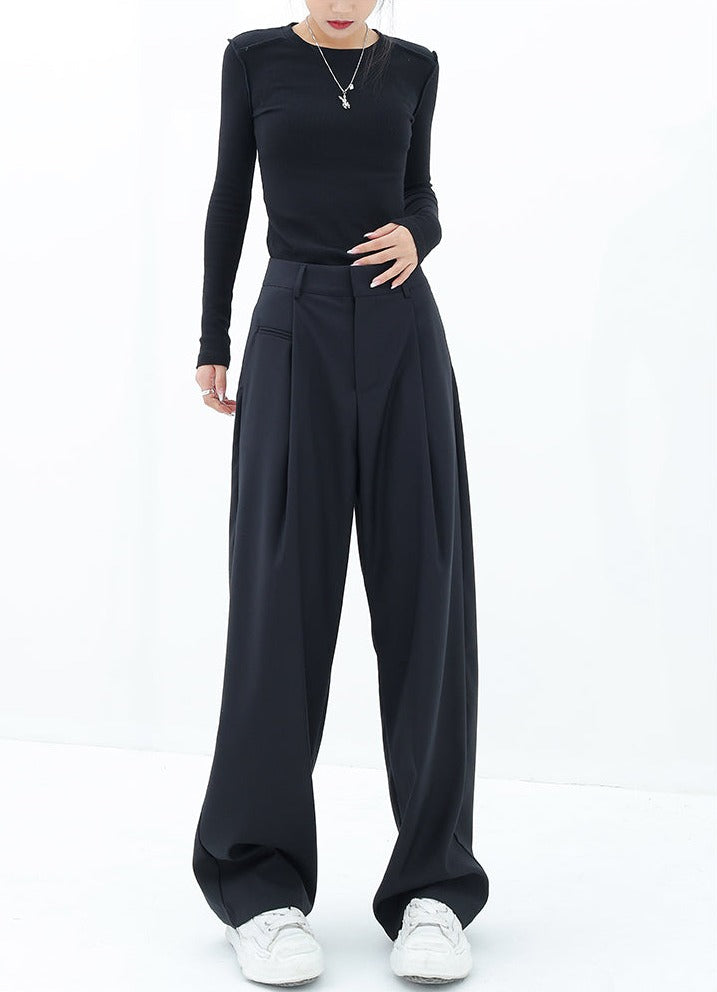 Pleated Straight Fit Pants - nightcity clothing