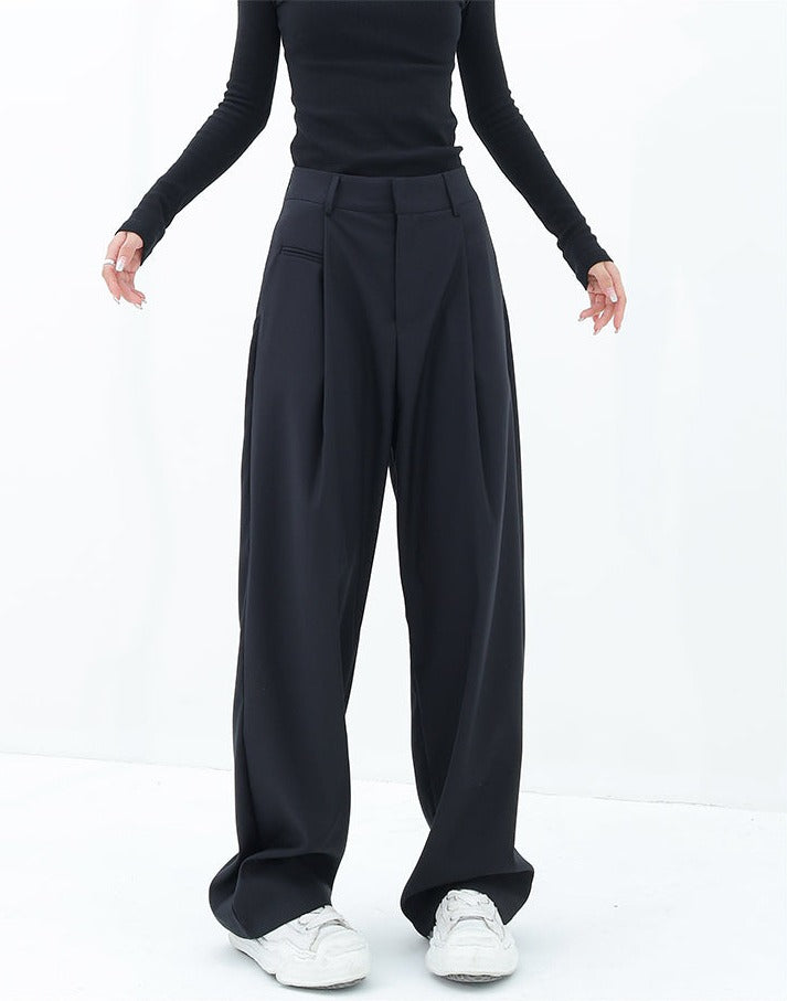 Pleated Straight Fit Pants - nightcity clothing