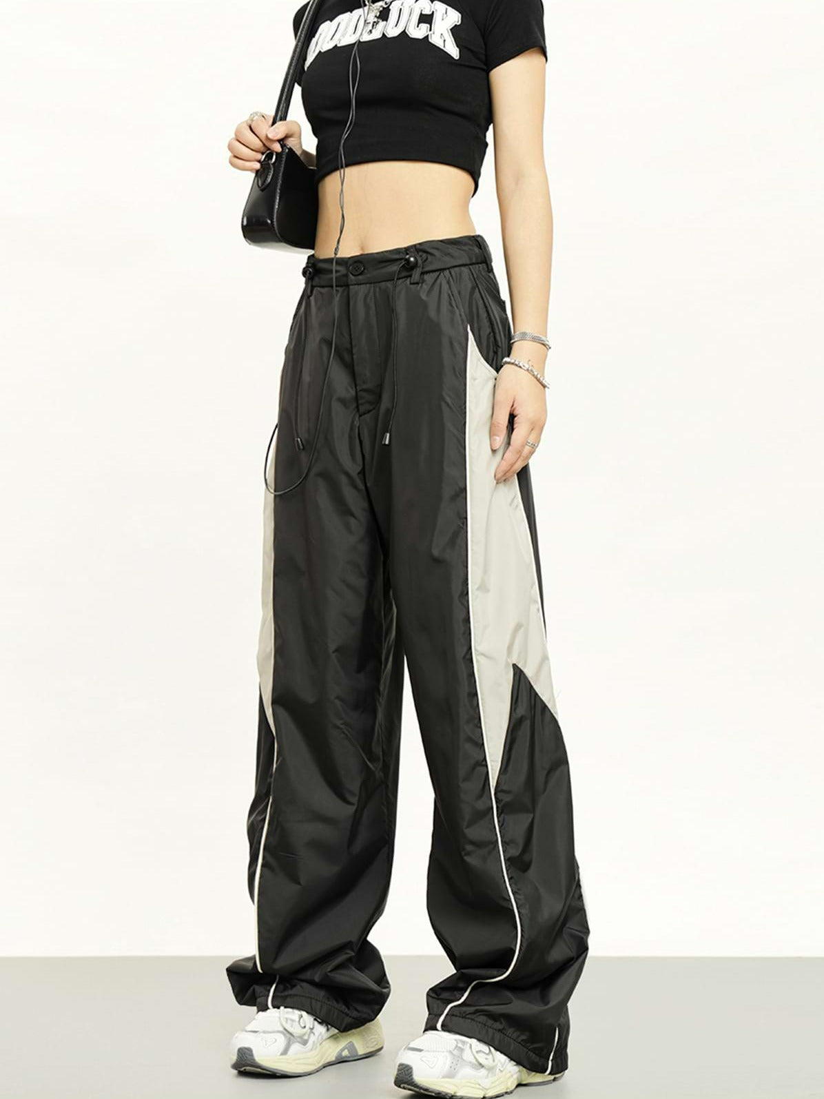 Color Block Parachute Pants