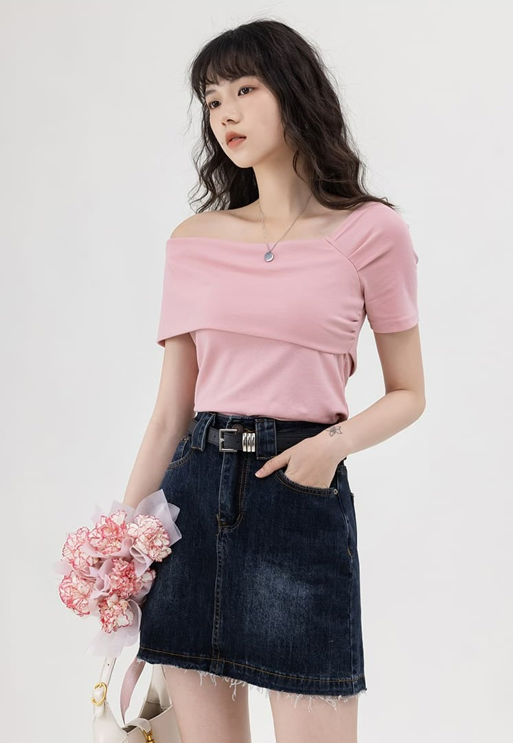 Asymmetric Off Shoulder Top