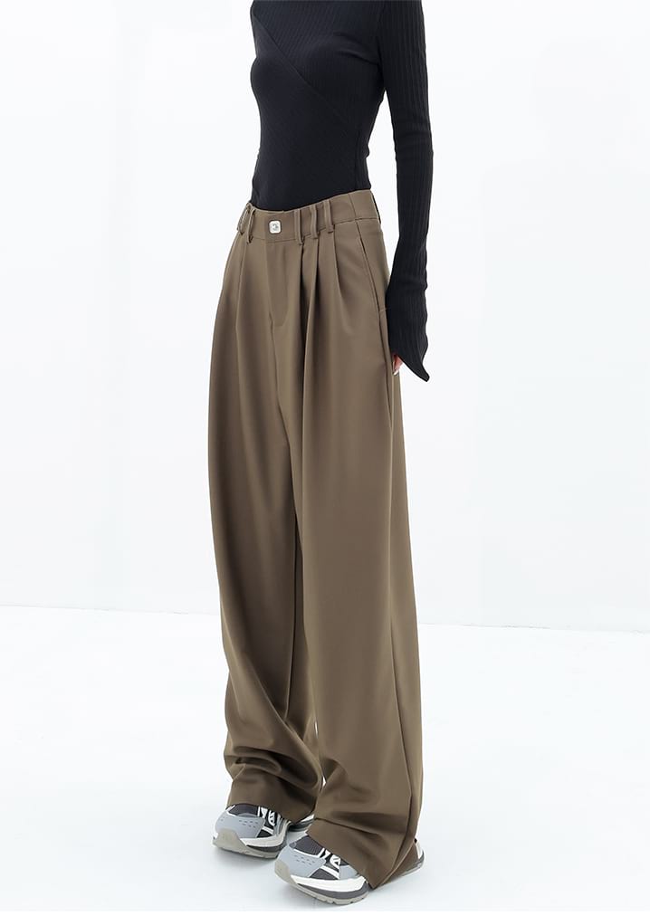 Wide Leg Multi-Pleated Pants - nightcity clothing