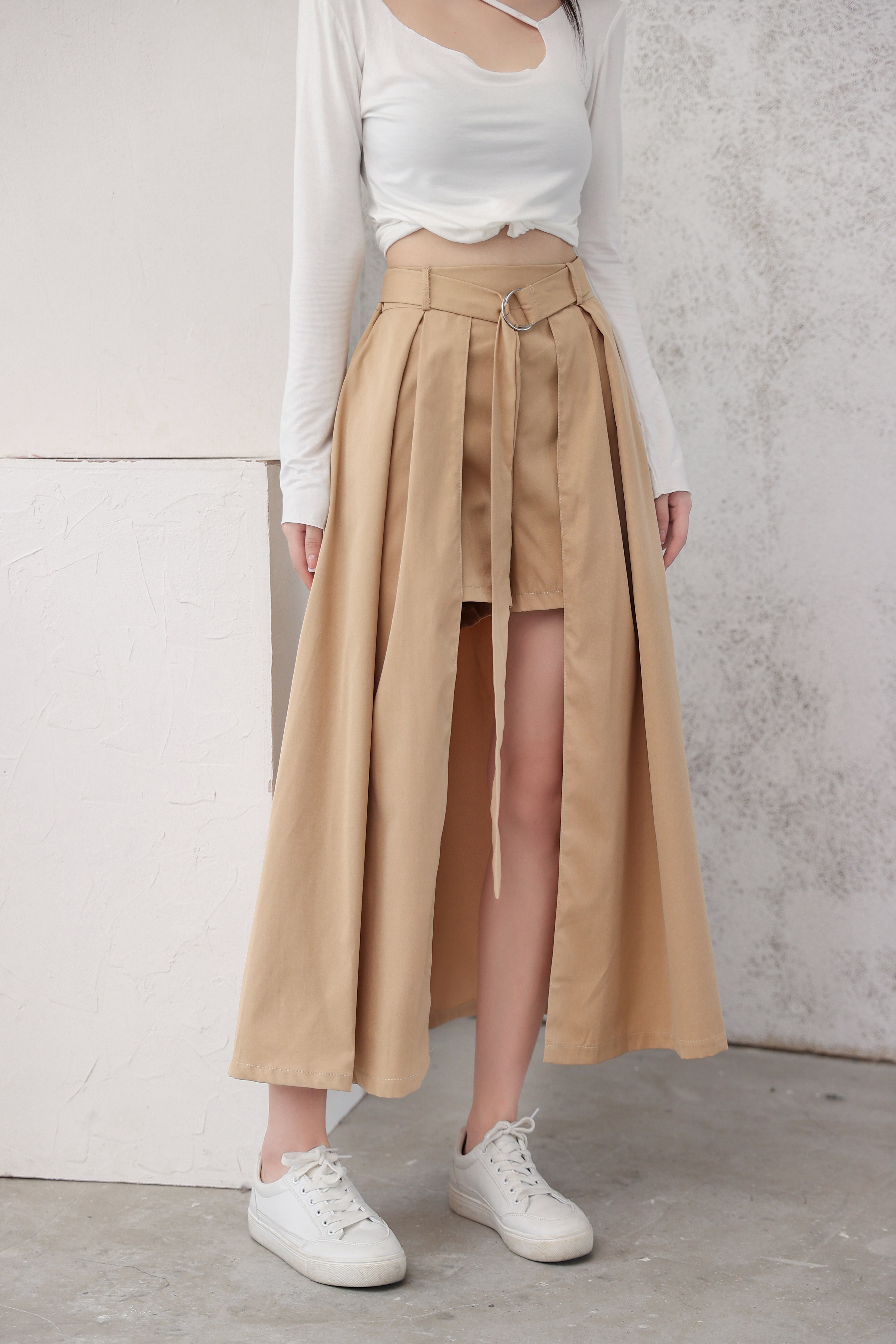 High-Low Midi Trench Skirt - nightcity clothing