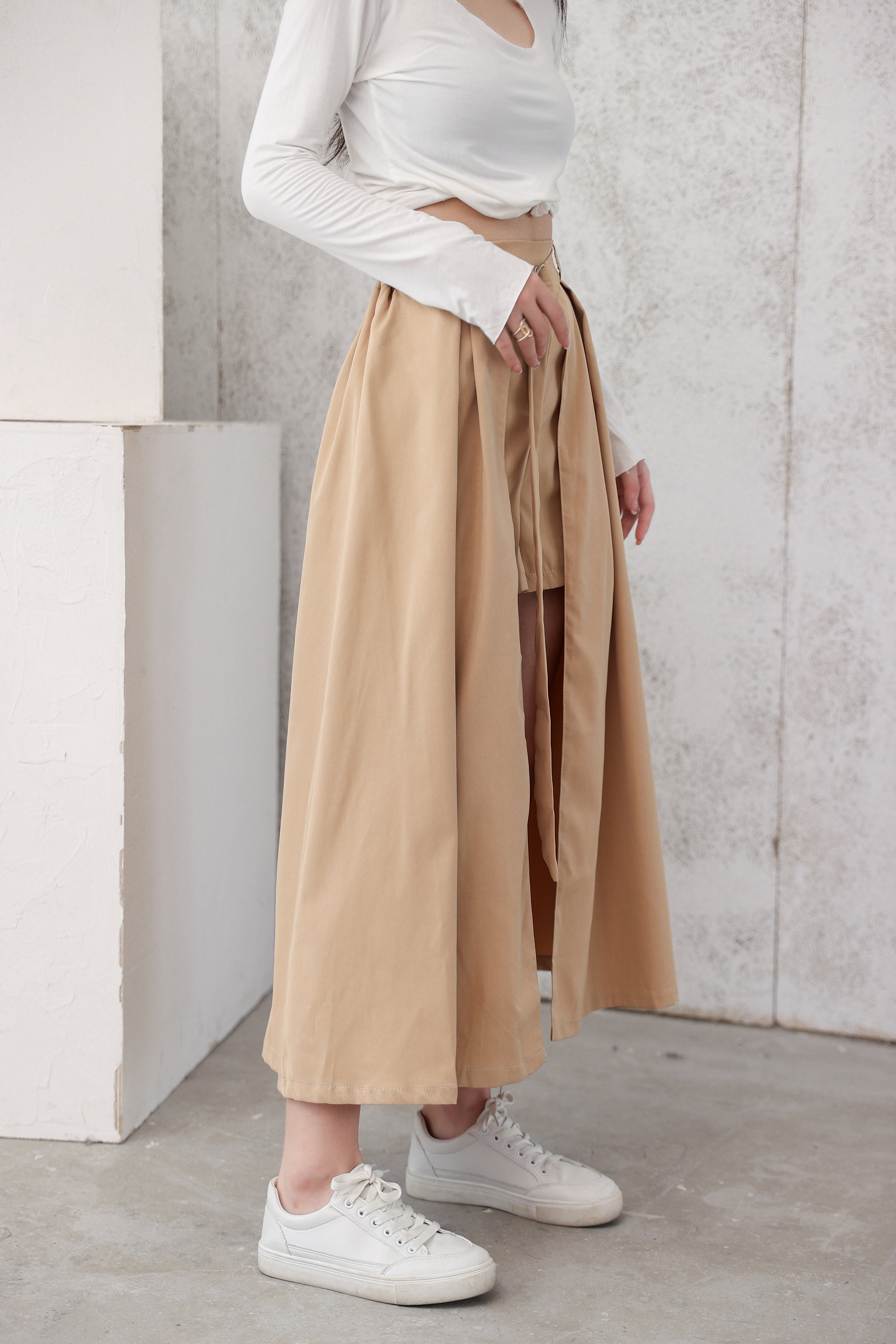 High-Low Midi Trench Skirt - nightcity clothing