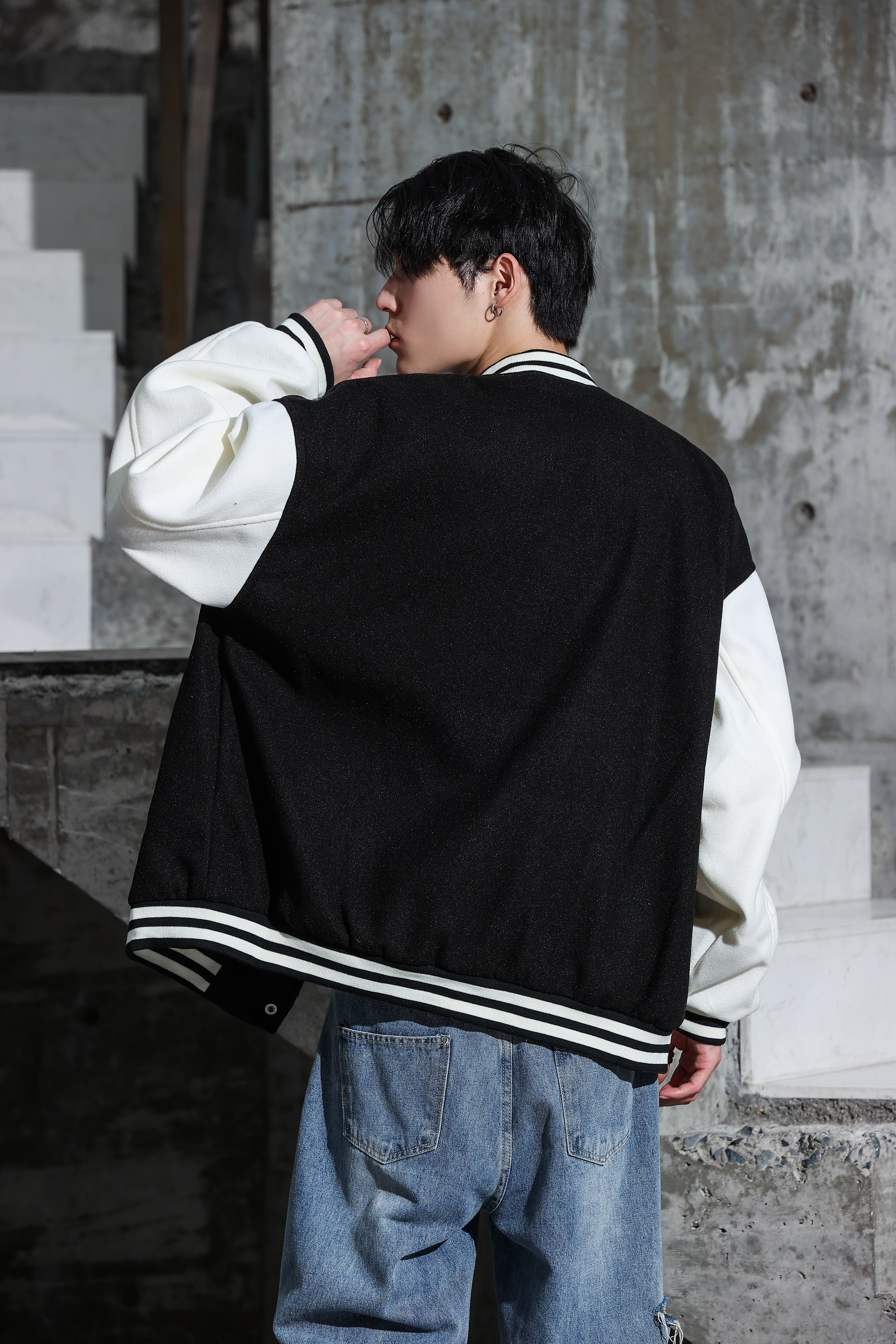 Oversized Vintage Graphic Baseball Jacket - nightcity clothing