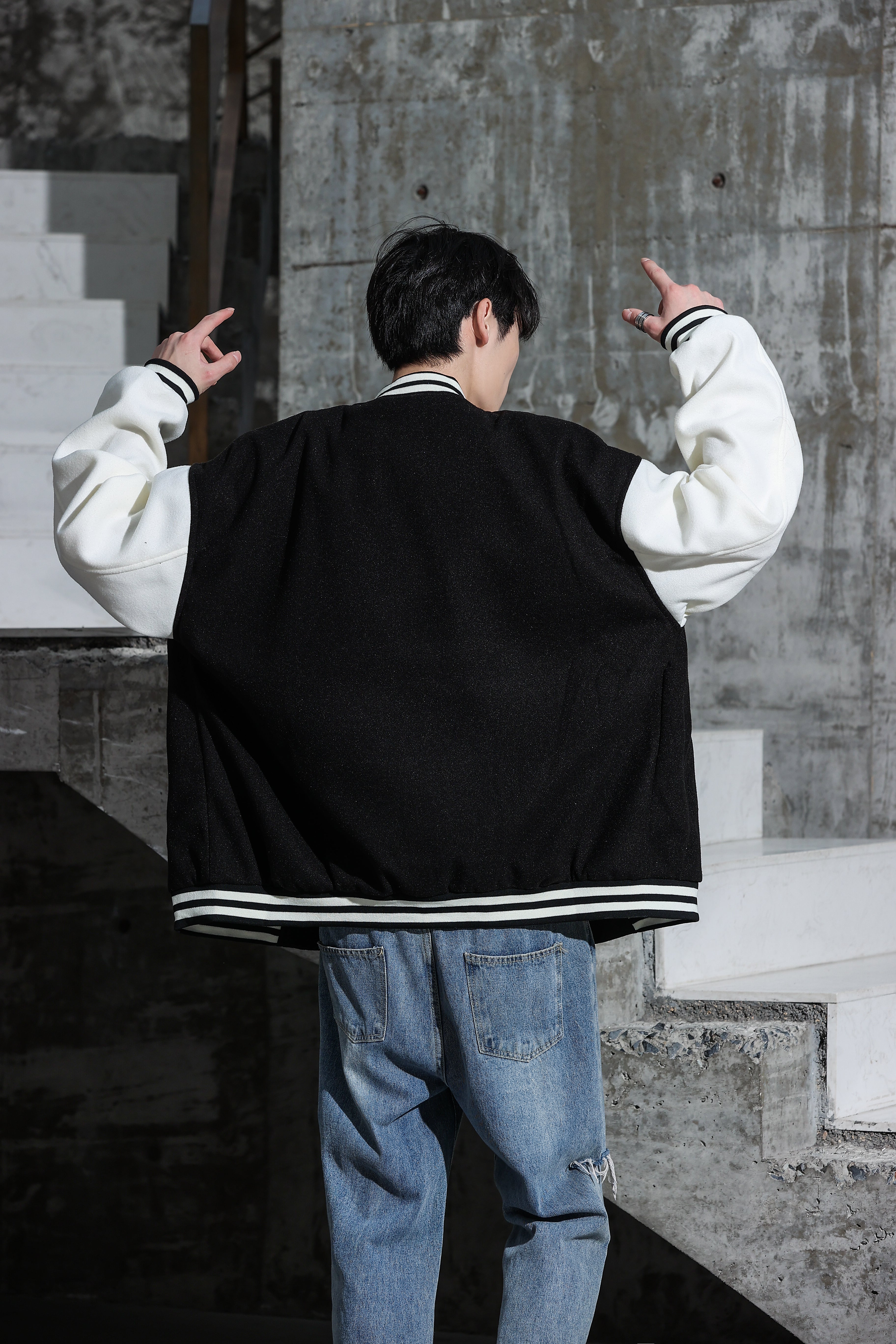 Oversized Vintage Graphic Baseball Jacket - nightcity clothing