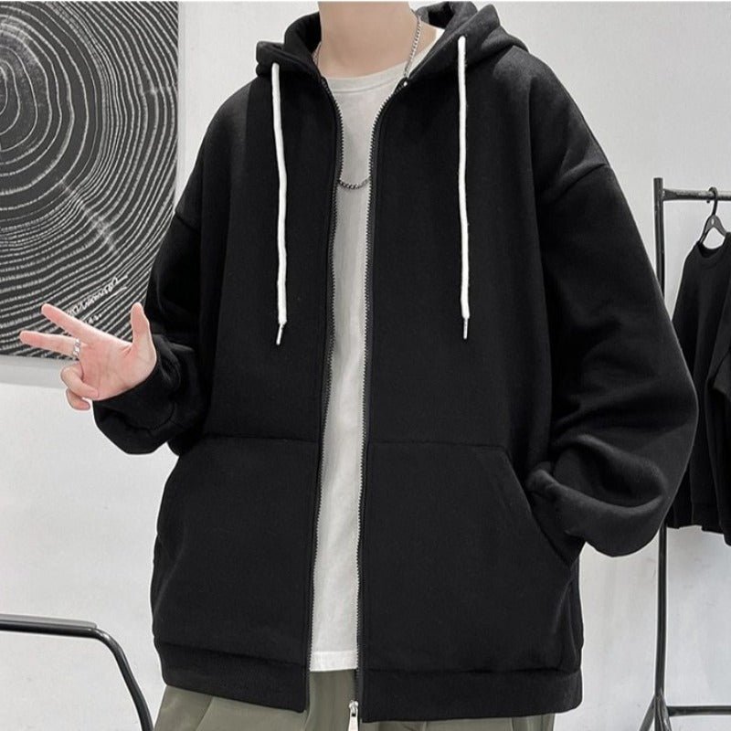 Oversized Lightweight Zip-Up Hoodie - nightcity clothing