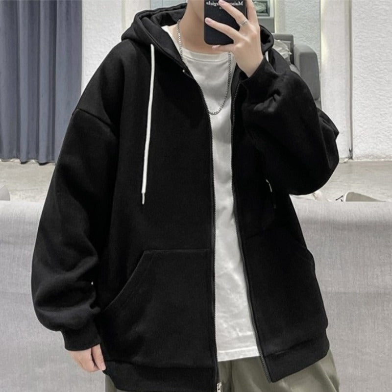 Oversized Lightweight Zip-Up Hoodie - nightcity clothing