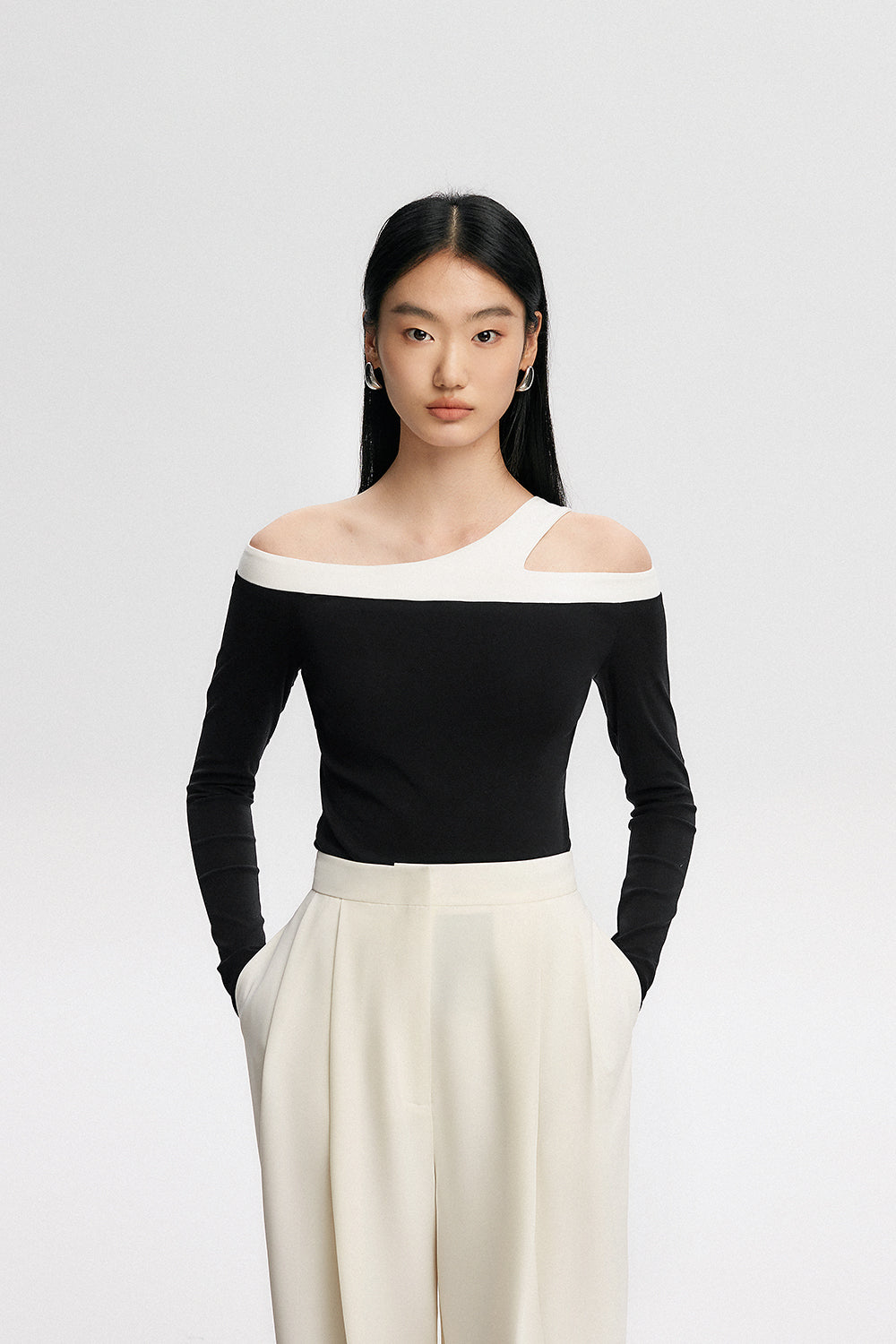 Asymmetric Strap Off Shoulder Top