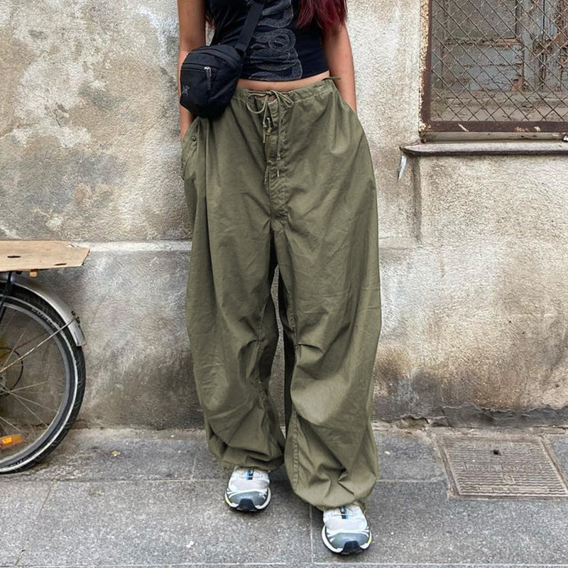 Wide Leg Lightweight Parachute Pants - nightcity clothing