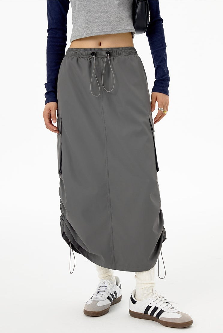 Cargo Parachute Midi Skirt - nightcity clothing