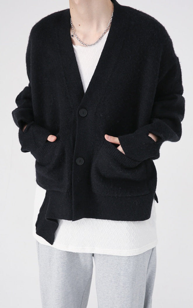 Cropped Knit Sleeve Cutout Cardigan - nightcity clothing